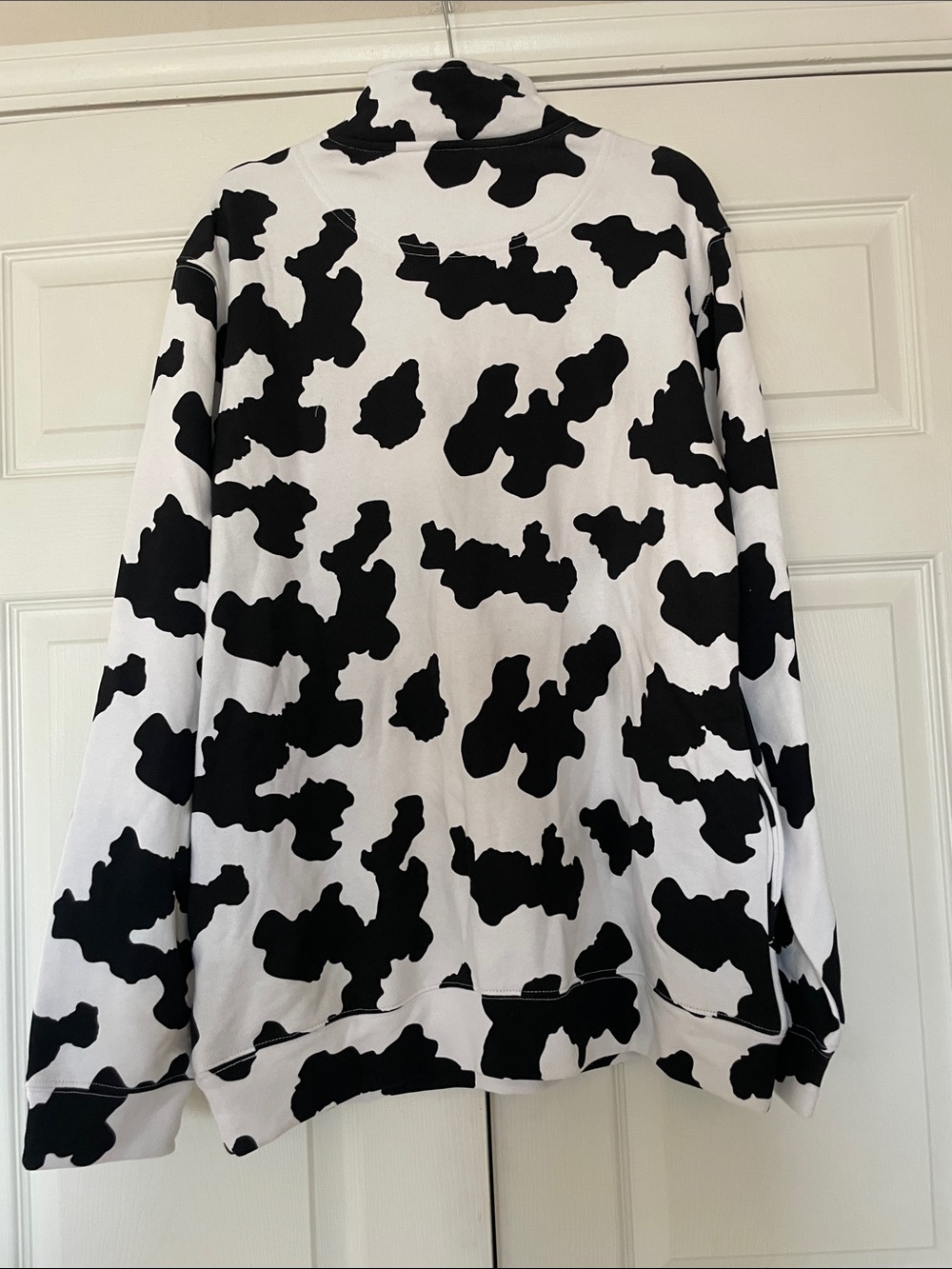 Charles River /Williams College Black & White Cow Print Quarter-Zip Sweatshirt - Picture 7 of 10